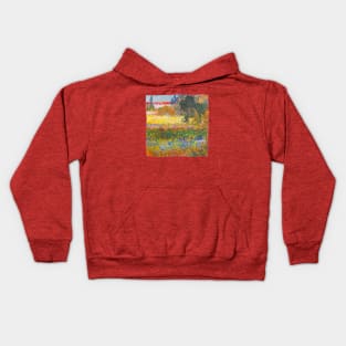 Vintage French Floral Cottage Garden Flowers Van Gogh Kids Hoodie